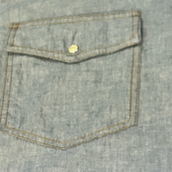 Key Western Wear Chambray Shirt, Pearl Snaps, Large - Picture 4 of 10